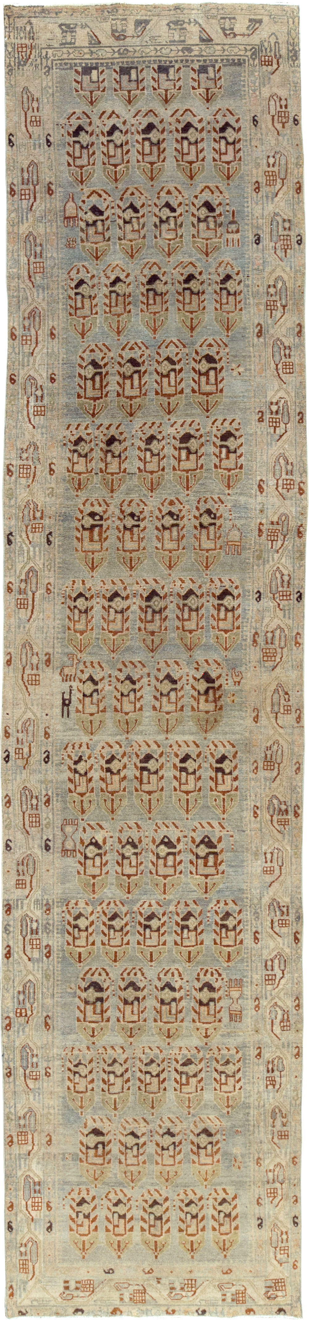 Antique Persian Malayer Runner, No.29829 - Staging