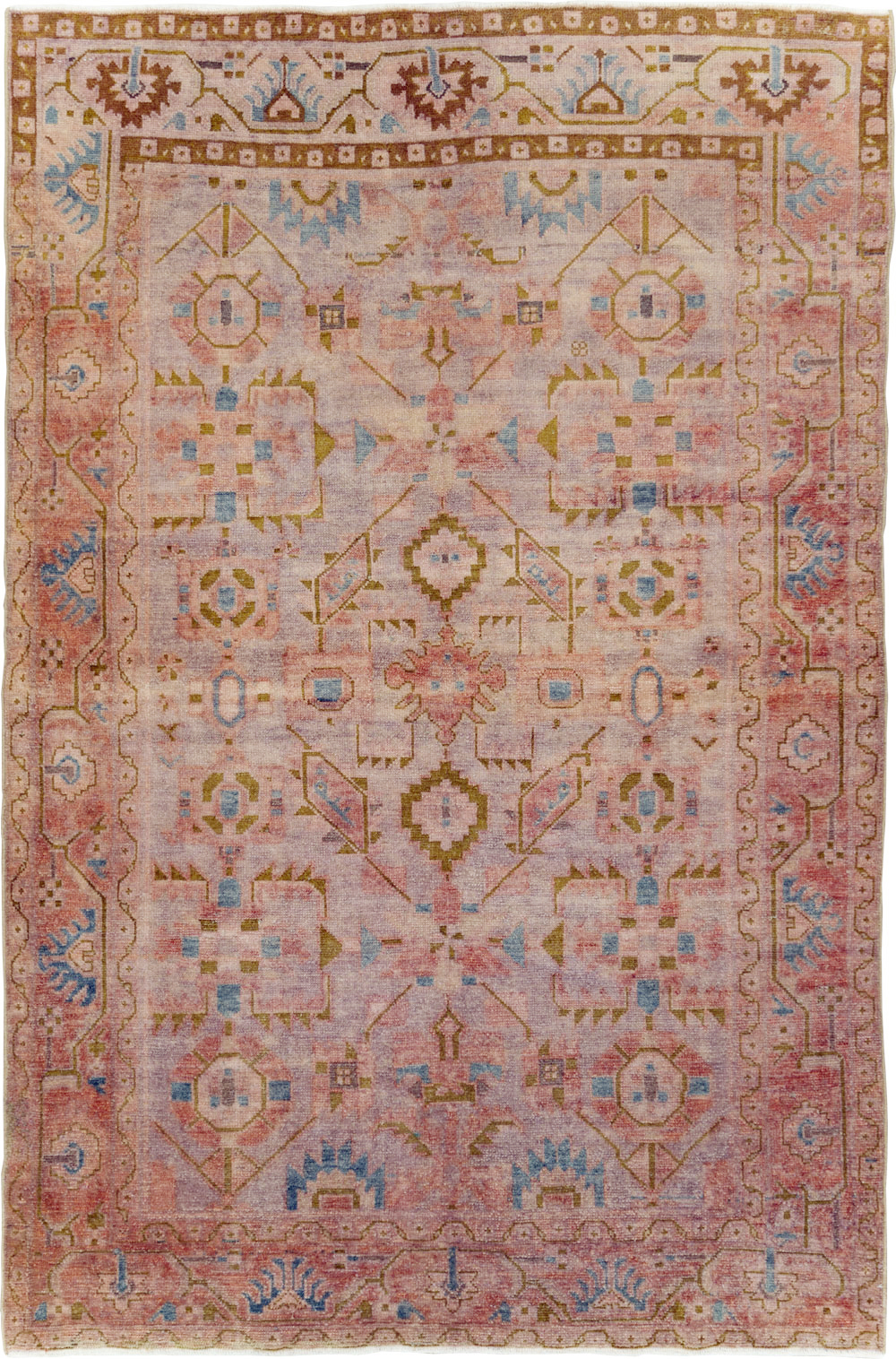 Vintage Persian Malayer Accent Rug, No.29843 - Staging