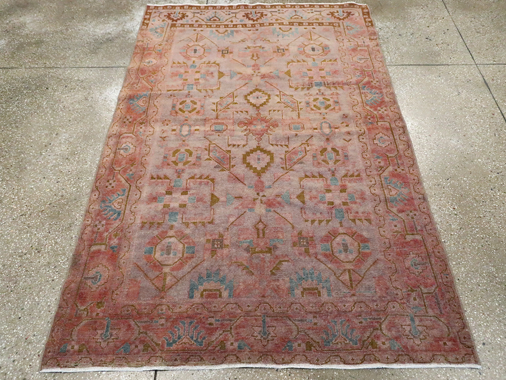 Vintage Persian Malayer Accent Rug, No.29843 - Staging