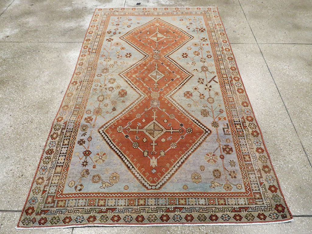 Vintage Persian Shiraz Rug, No.29847 - Staging