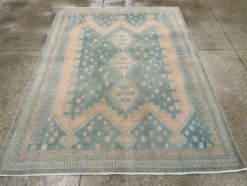 Vintage Persian Afshar Tribal Accent Rug, No.29864 - Staging