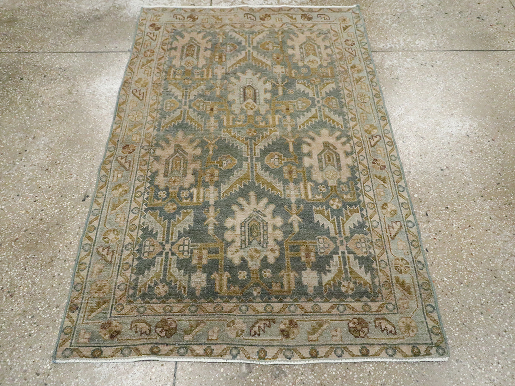 Vintage Persian Malayer Throw Rug, No.29867 - Staging