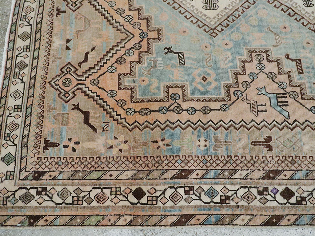 Vintage Persian Afshar Accent Rug, No.29869 - Staging