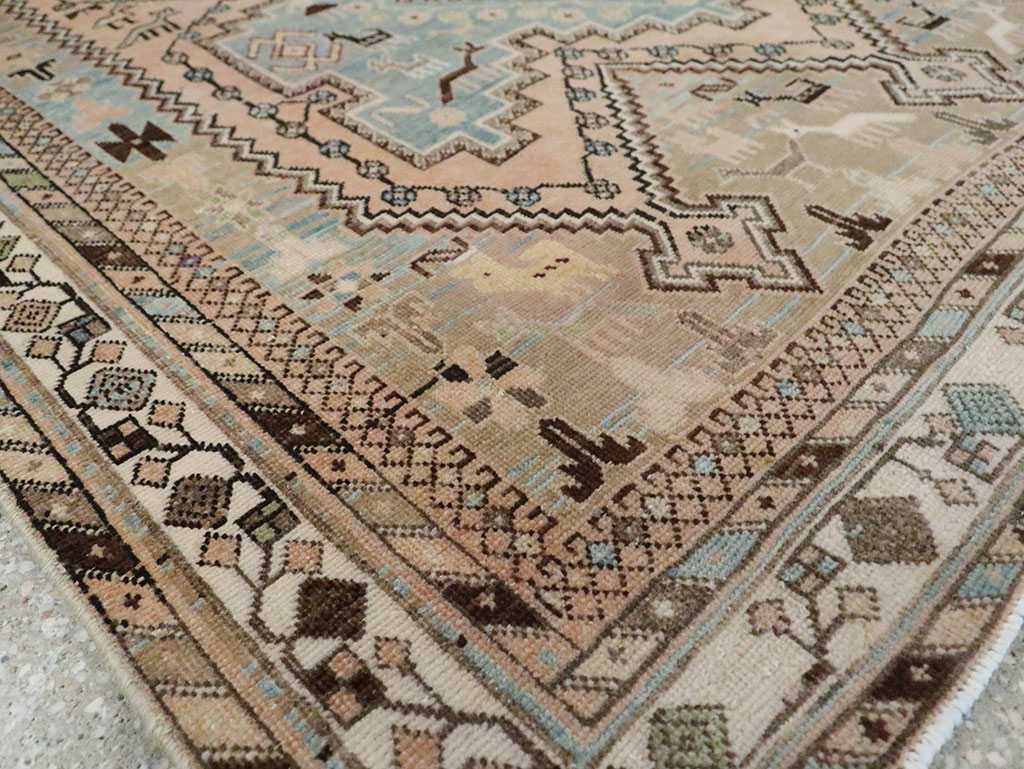 Vintage Persian Afshar Accent Rug, No.29869 - Staging