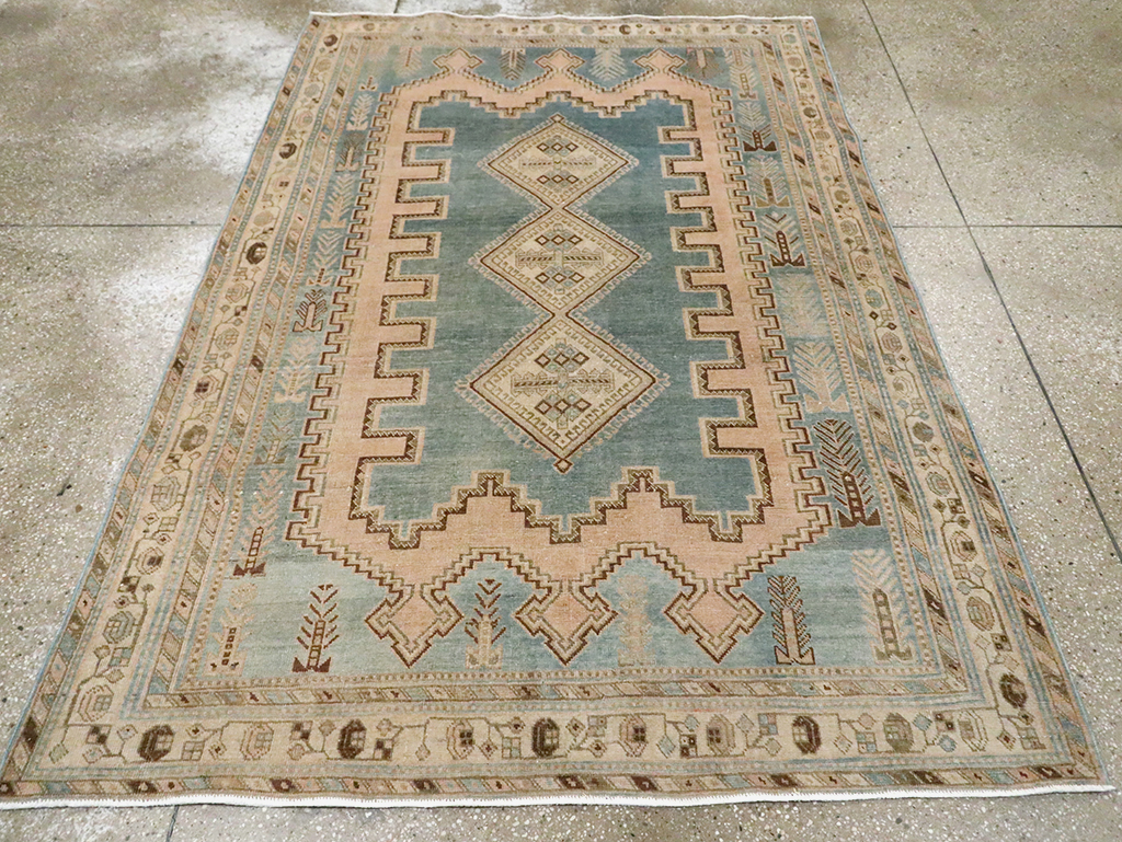 Vintage Persian Afshar Accent Rug, No.29871 - Staging