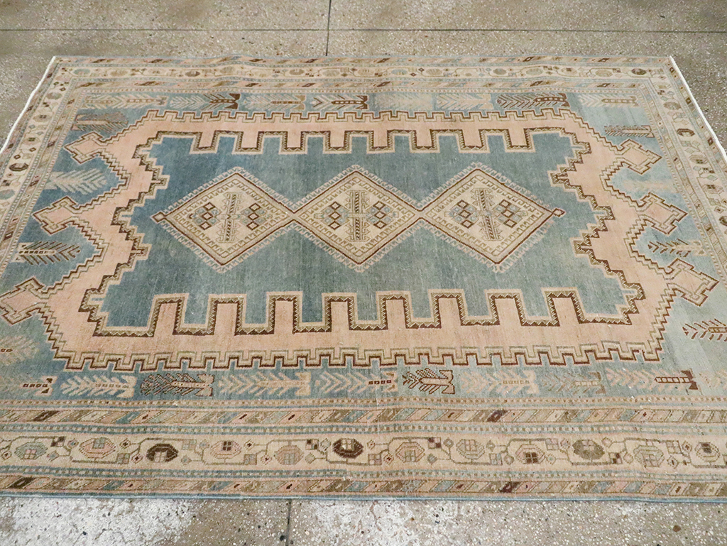 Vintage Persian Afshar Accent Rug, No.29871 - Staging