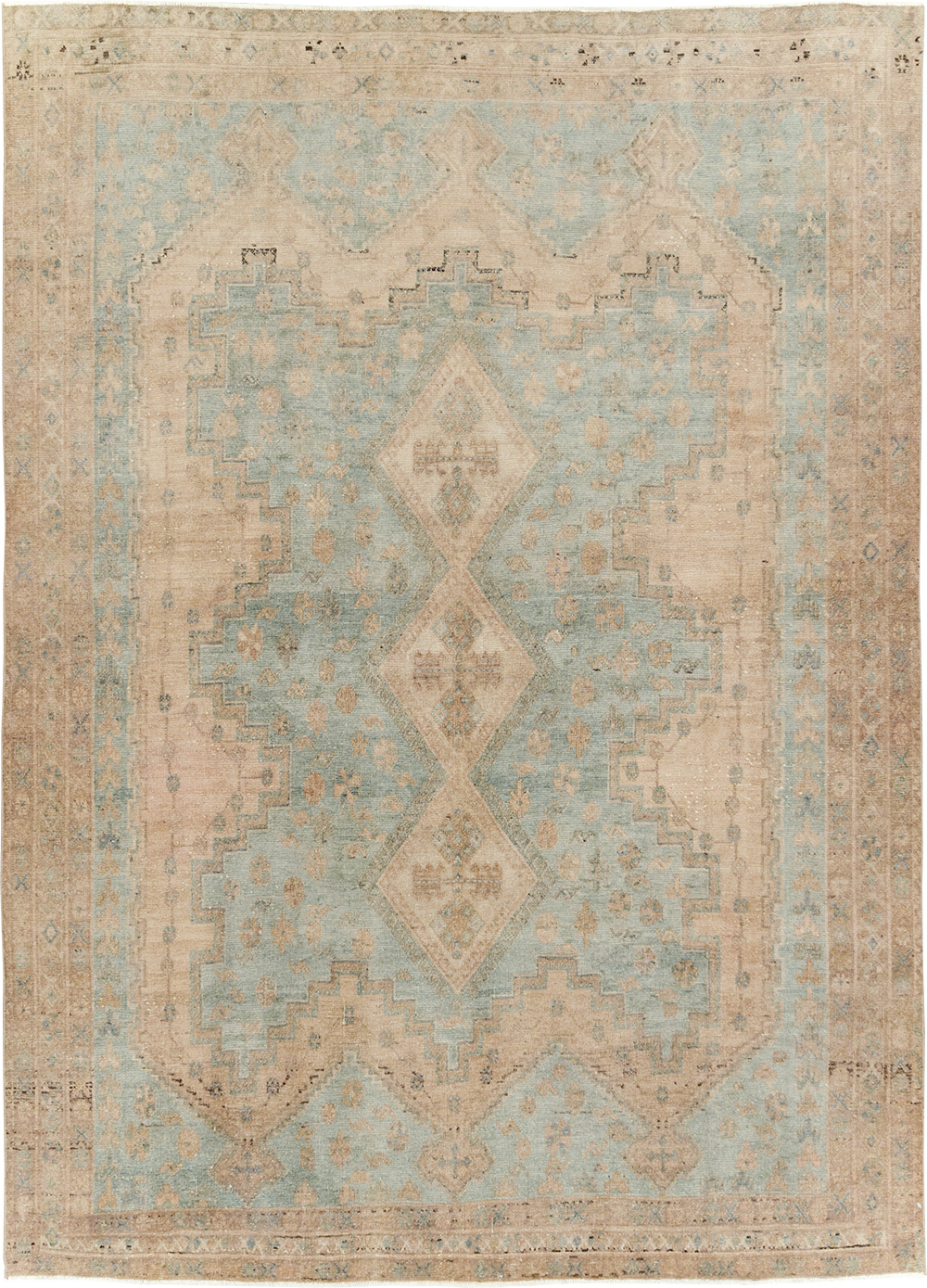 Vintage Persian Shiraz Accent Rug, No.29873 - Staging
