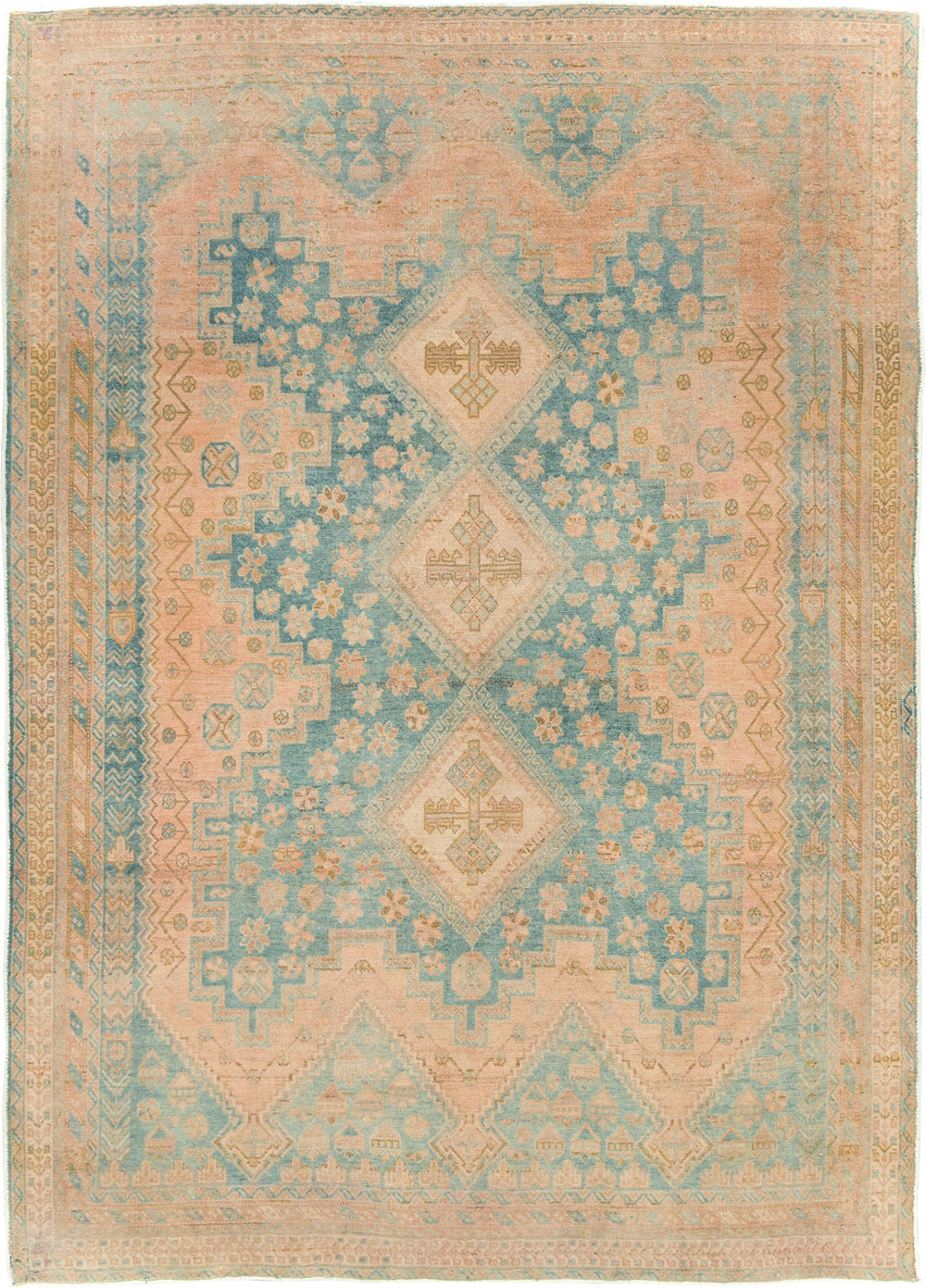 Vintage Persian Afshar Accent Rug, No.29875 - Staging