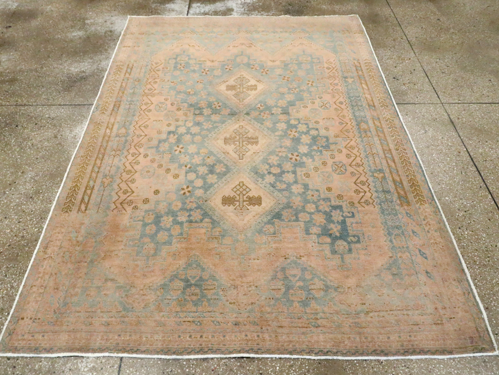 Vintage Persian Afshar Accent Rug, No.29875 - Staging