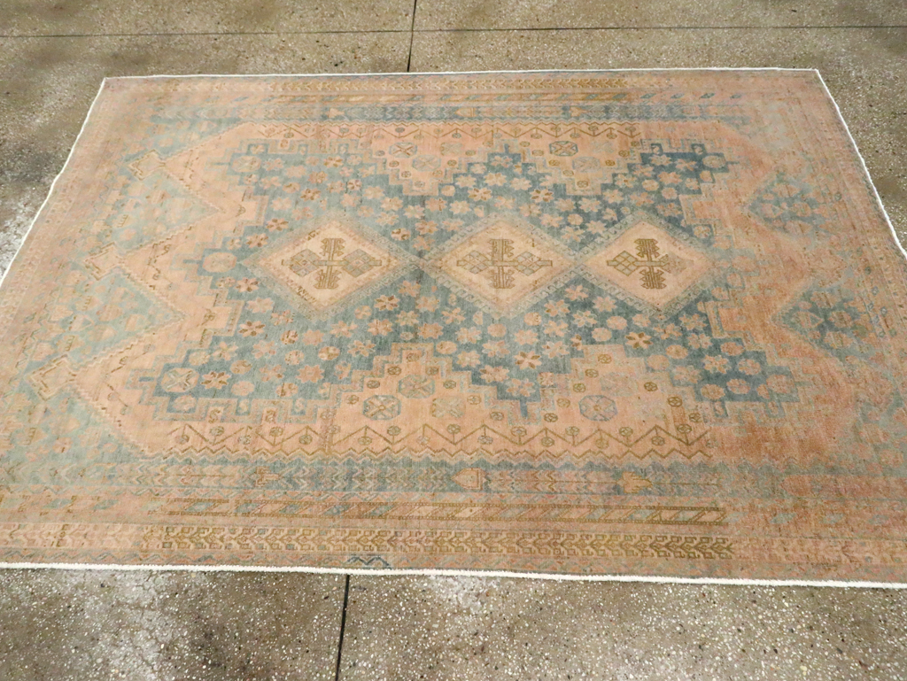 Vintage Persian Afshar Accent Rug, No.29875 - Staging