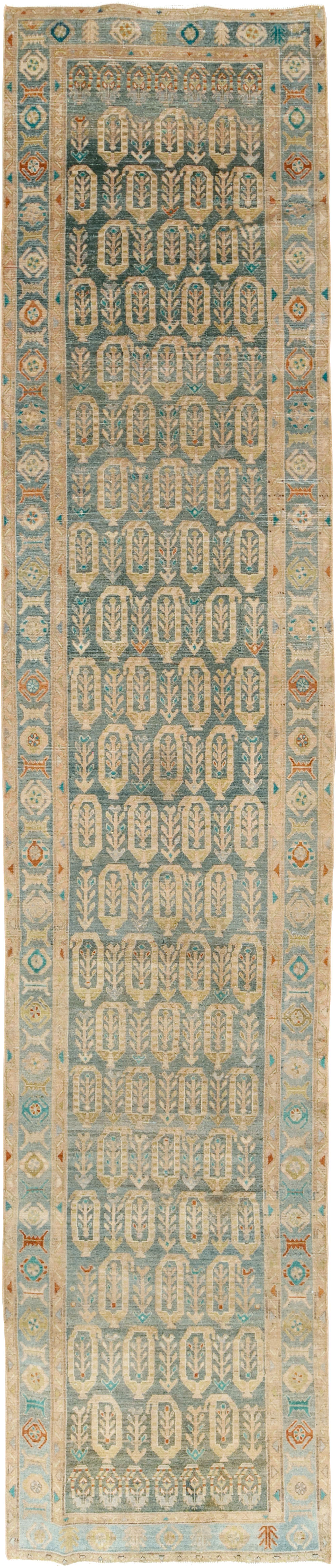 Antique Persian Malayer Long Runner, No.29888 - Staging