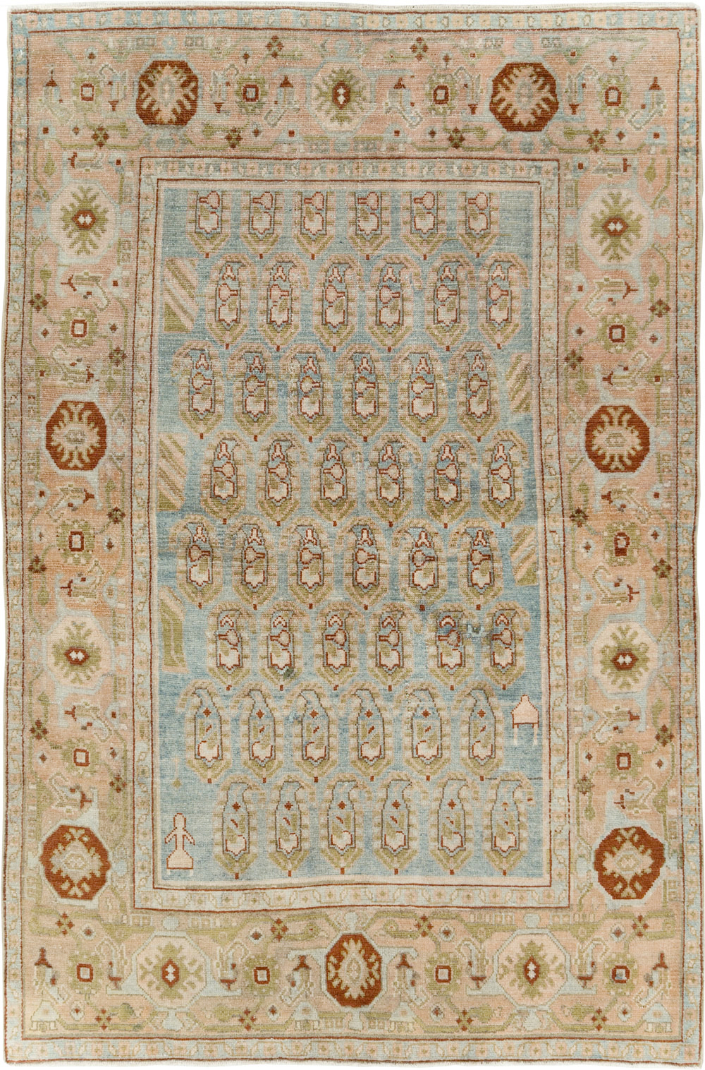 Vintage Persian Malayer Accent Rug, No.29892 - Staging