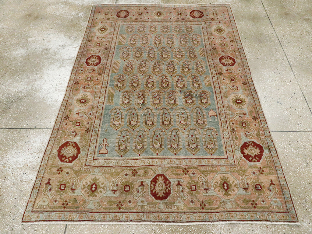 Vintage Persian Malayer Accent Rug, No.29892 - Staging