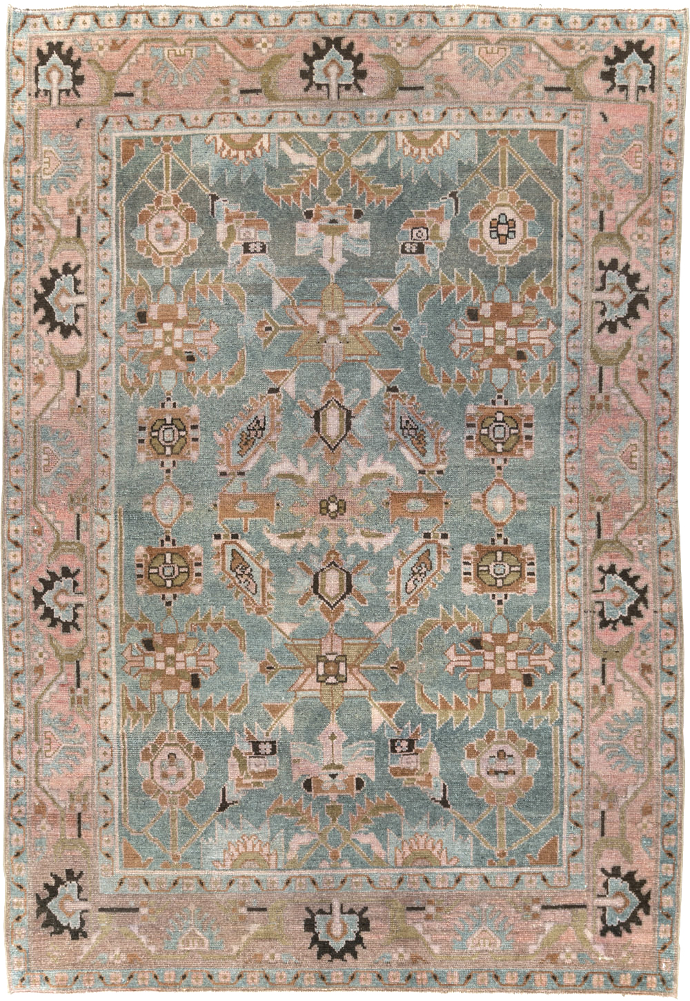 Vintage Persian Malayer Accent Rug, No.29896 - Staging
