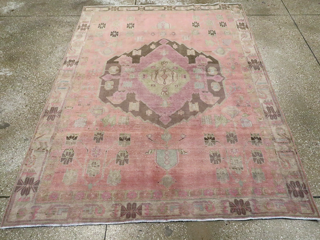 Vintage Persian Afshar Accent Rug, No.29899 - Staging