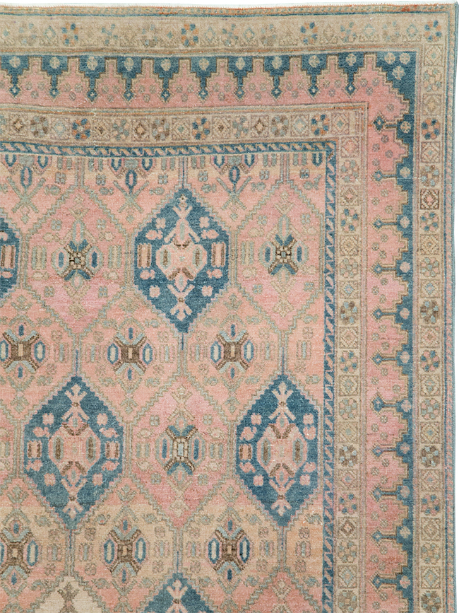Vintage Persian Afshar Accent Rug, No.29900 - Staging
