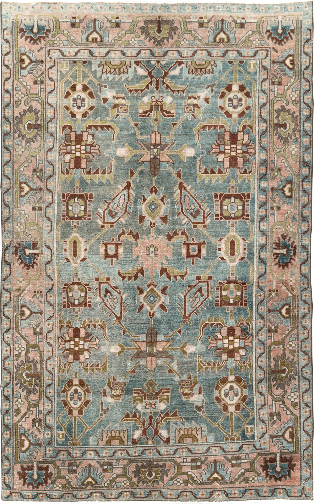 Vintage Persian Malayer Accent Rug, No.29917 - Staging
