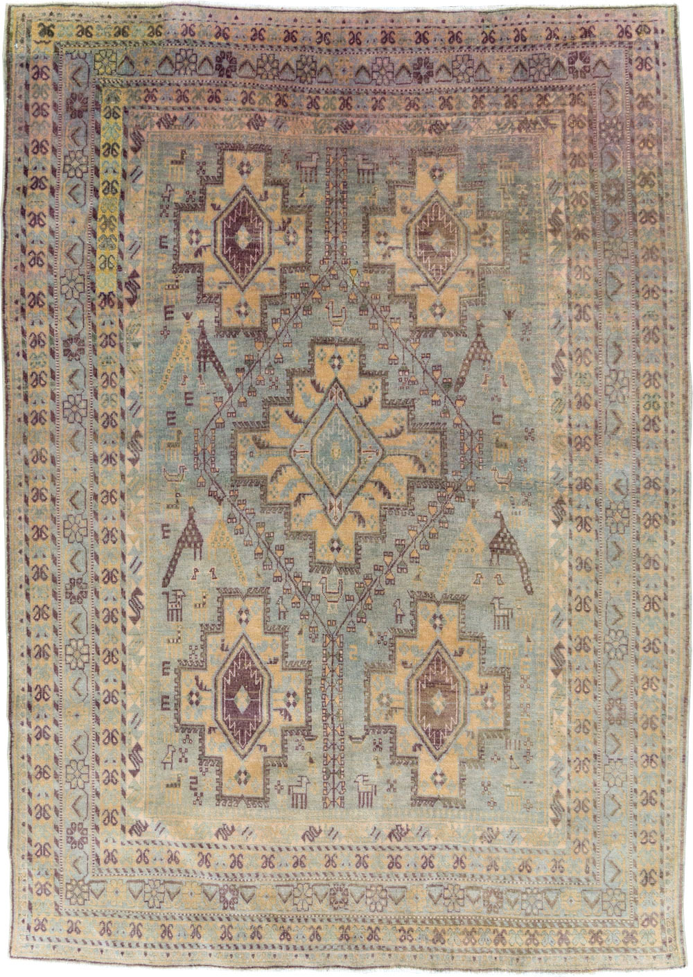 Vintage Persian Afshar Accent Rug, No.29931 - Staging