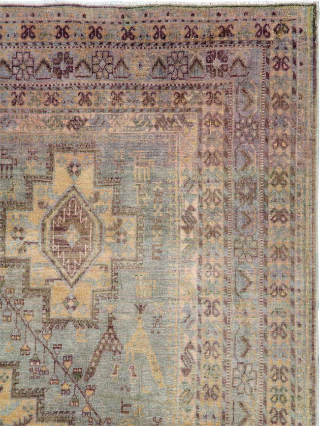 Vintage Persian Afshar Accent Rug, No.29931 - Staging