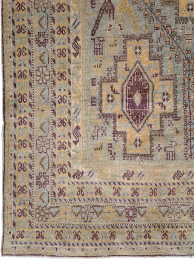 Vintage Persian Afshar Accent Rug, No.29931 - Staging