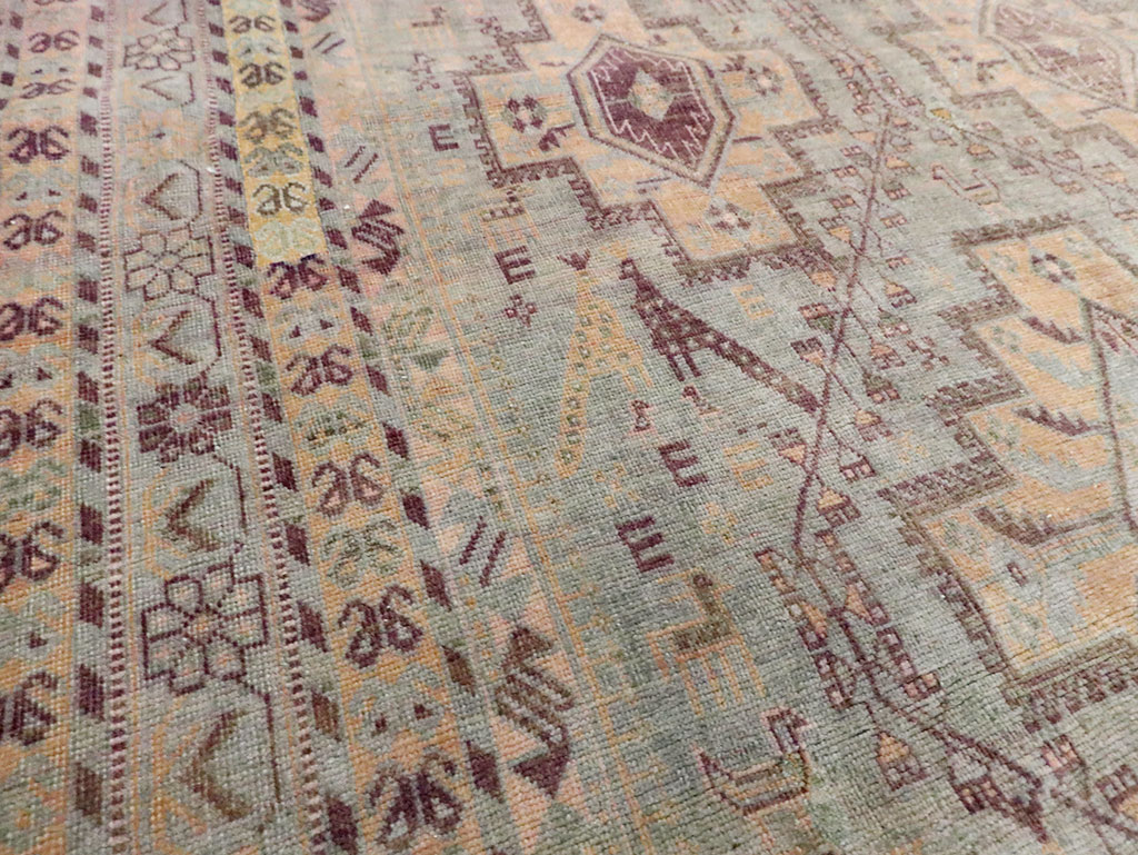 Vintage Persian Afshar Accent Rug, No.29931 - Staging