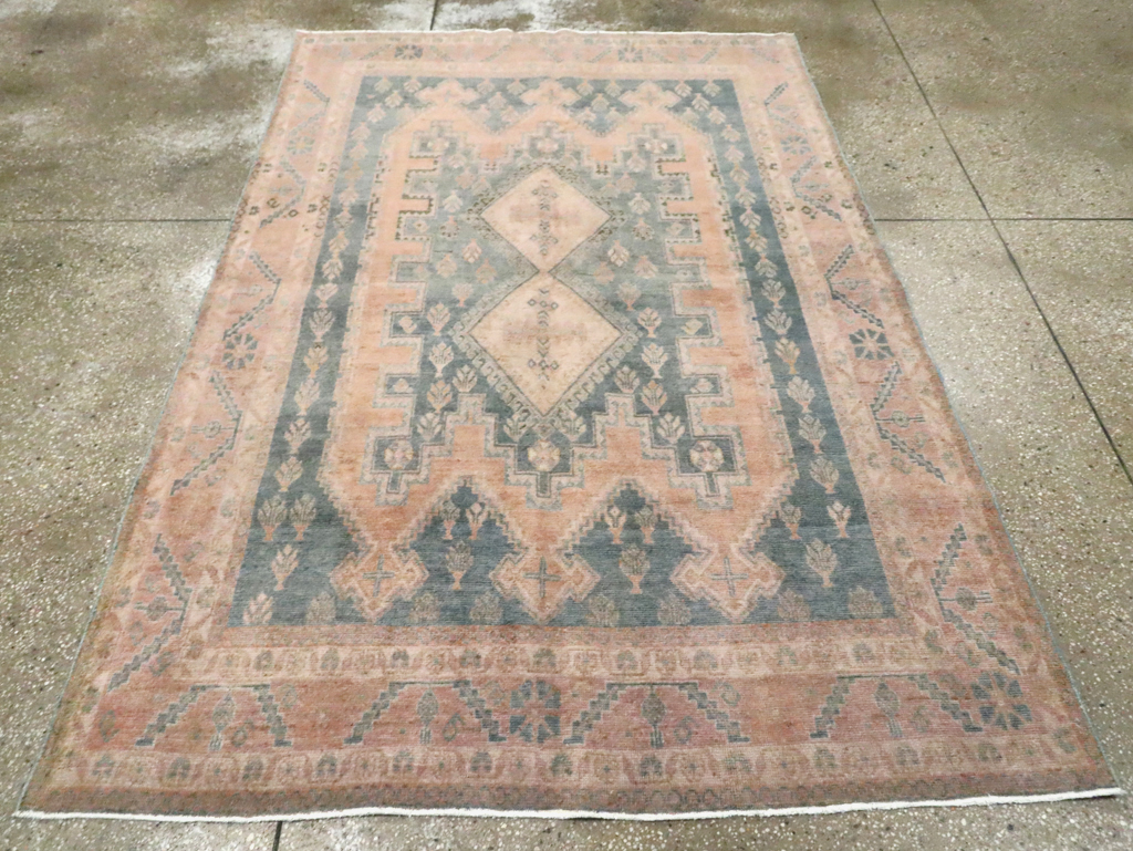 Vintage Persian Afshar Accent Rug, No.29934 - Staging