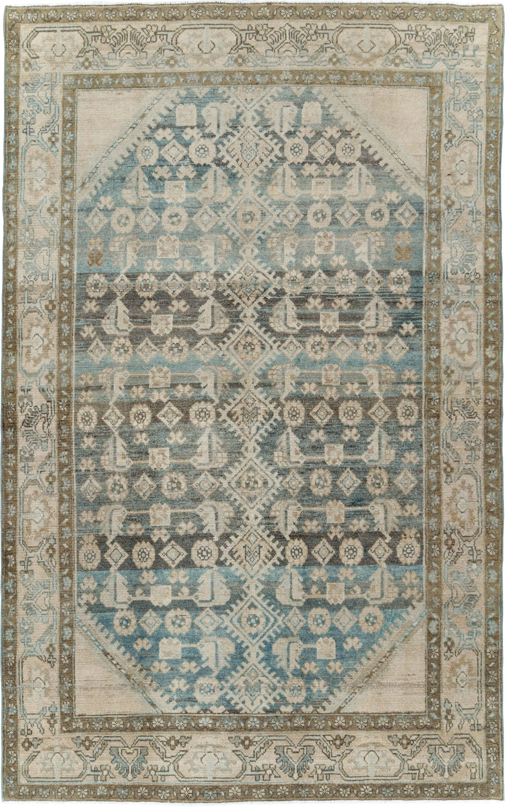 Vintage Persian Malayer Accent Rug, No.29950 - Staging