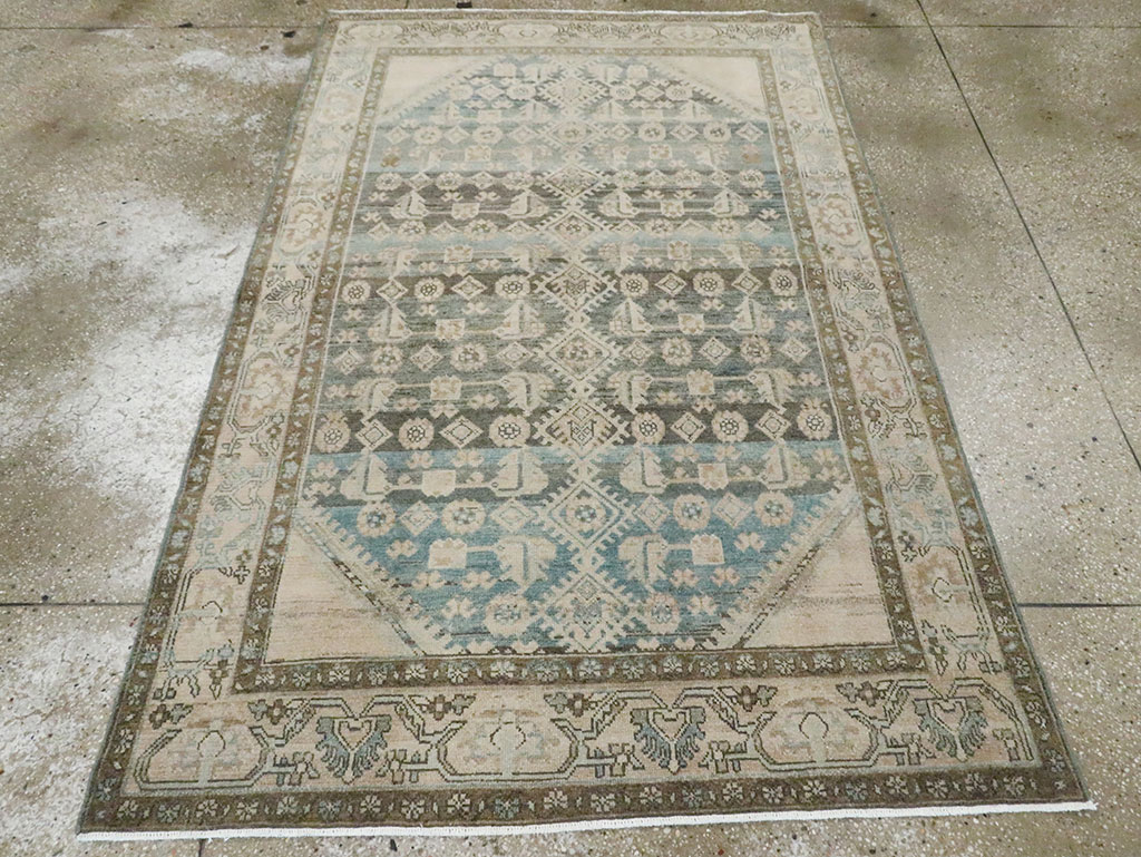 Vintage Persian Malayer Accent Rug, No.29950 - Staging
