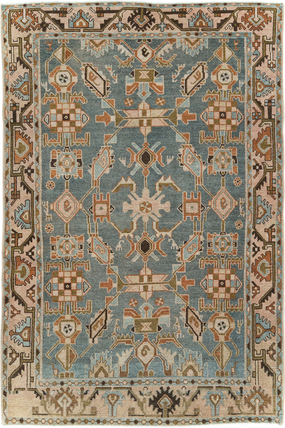 Vintage Persian Malayer Accent Rug, No.29964 - Staging