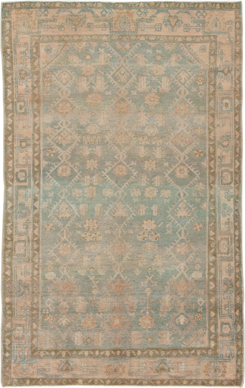 Vintage Persian Malayer Accent Rug, No.29968 - Staging
