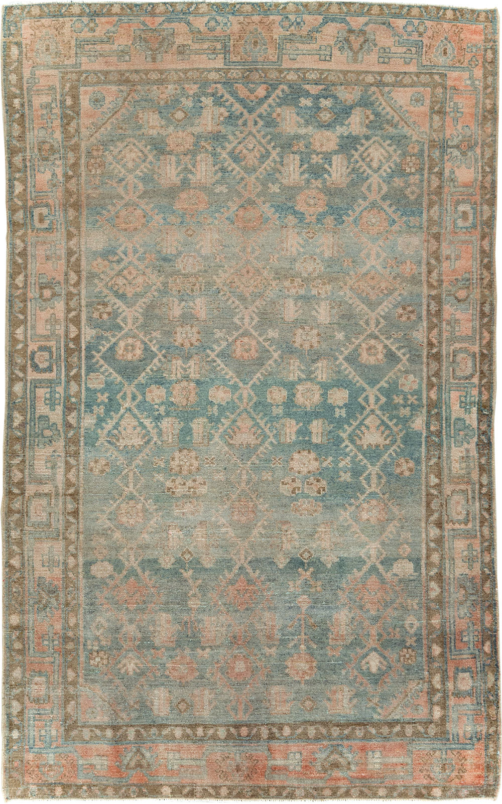 Vintage Persian Malayer Accent Rug, No.29968 - Staging