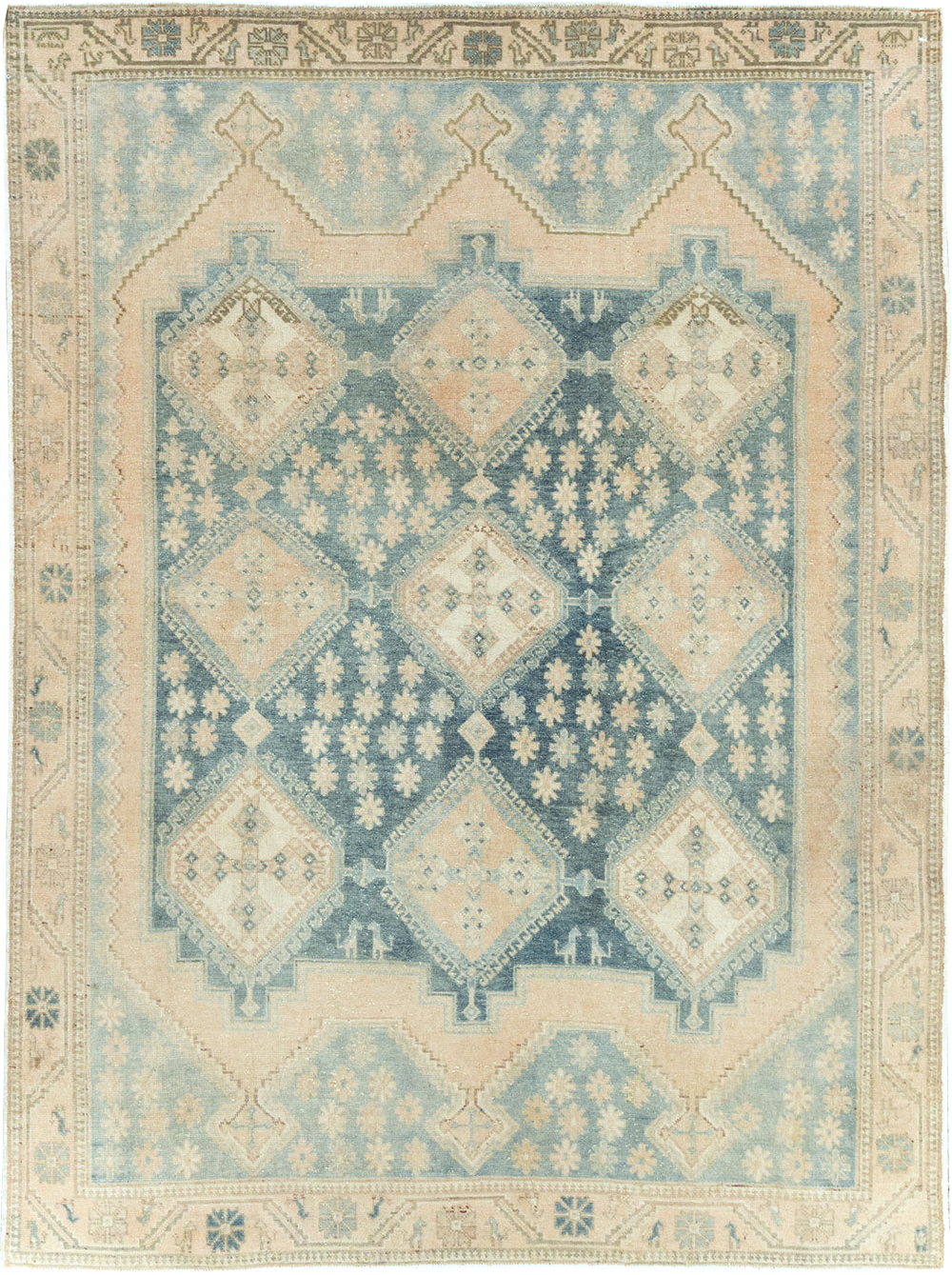 Vintage Persian Afshar Accent Rug, No.29969 - Staging