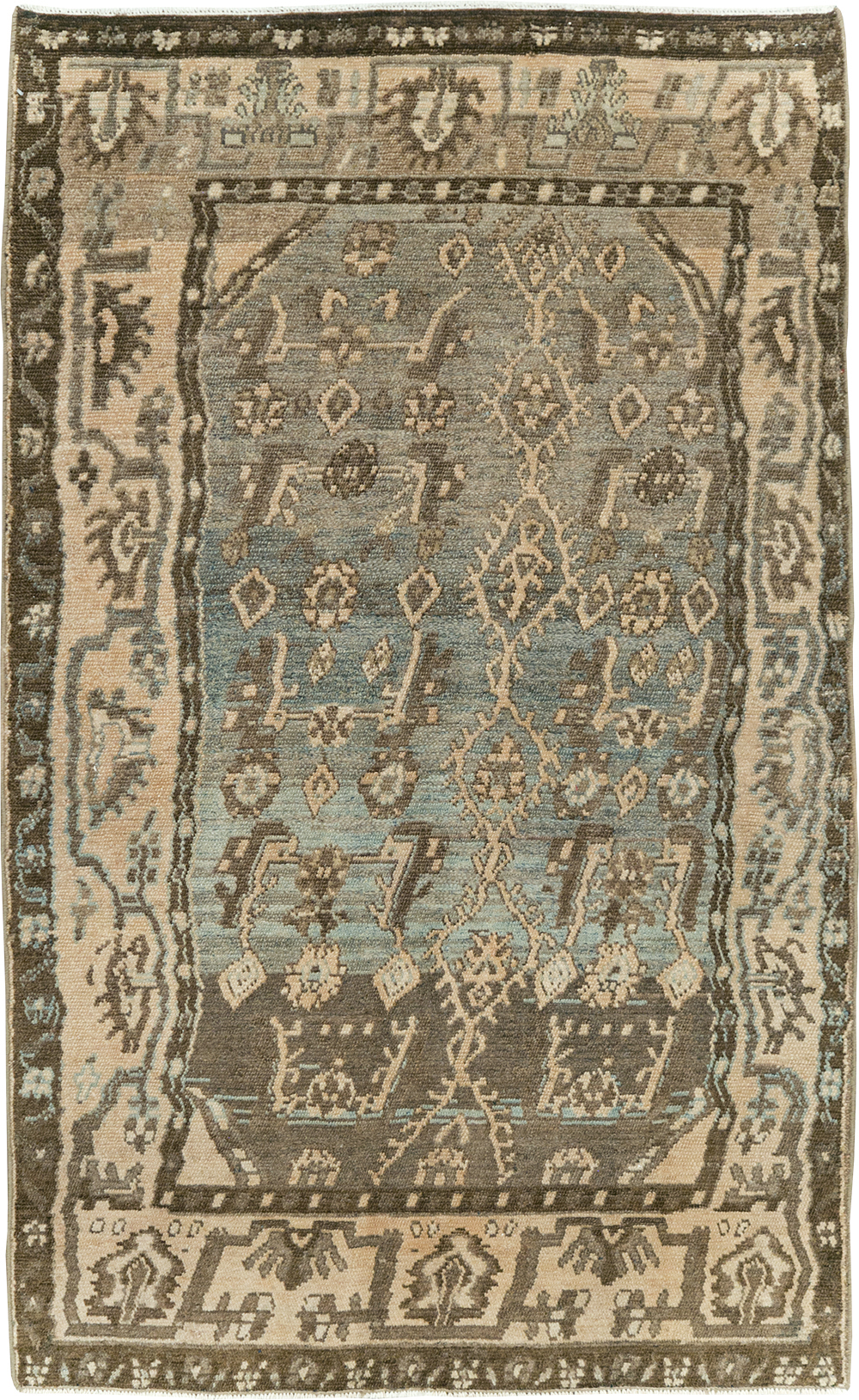 Vintage Persian Malayer Throw Rug, No.29982 - Staging