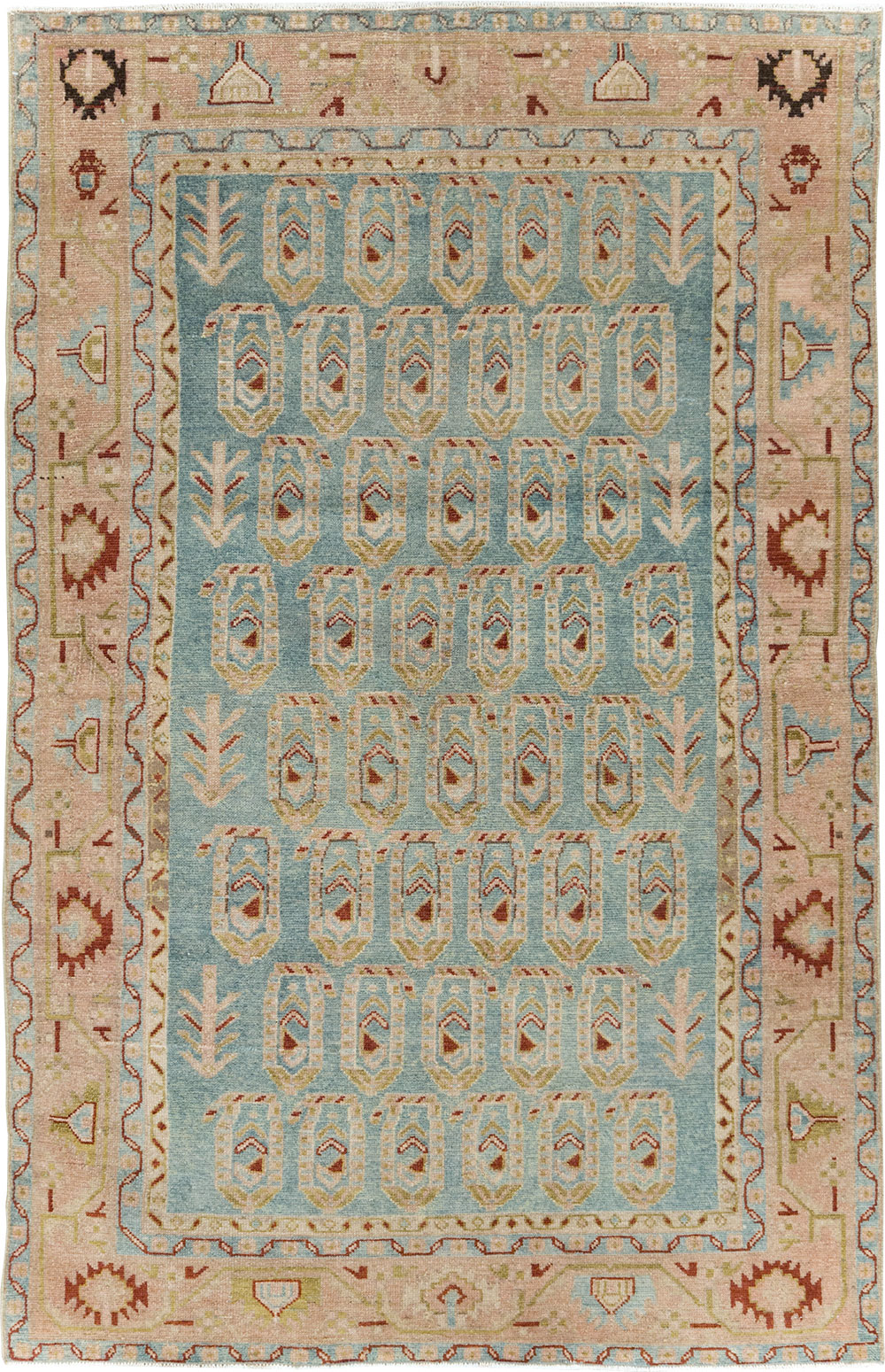 Vintage Persian Malayer Accent Rug, No.29983 - Staging