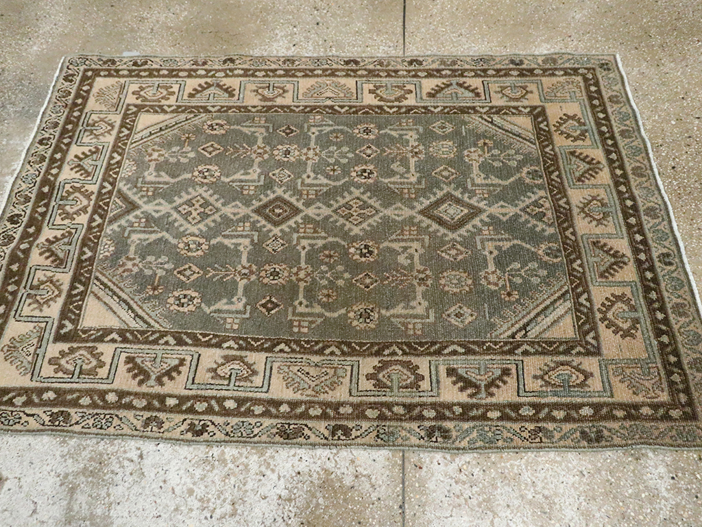 Vintage Persian Malayer Throw Rug, No.29988 - Staging