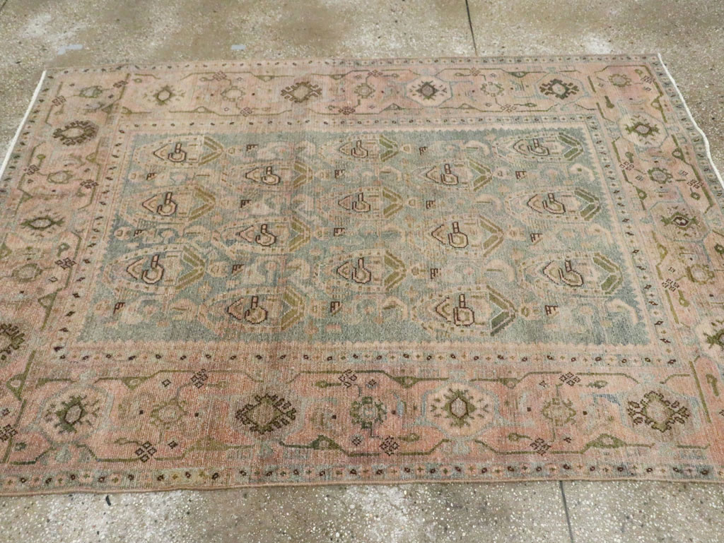 Vintage Persian Malayer Accent Rug, No.29990 - Staging