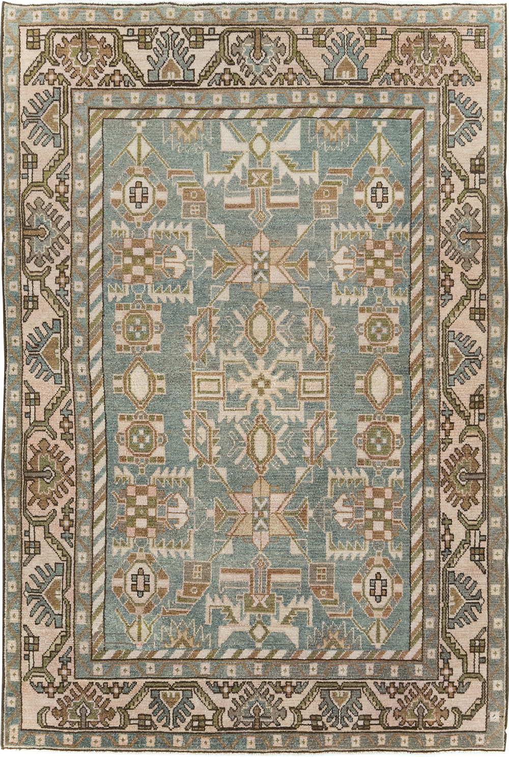 Vintage Persian Malayer Accent Rug, No.29991 - Staging