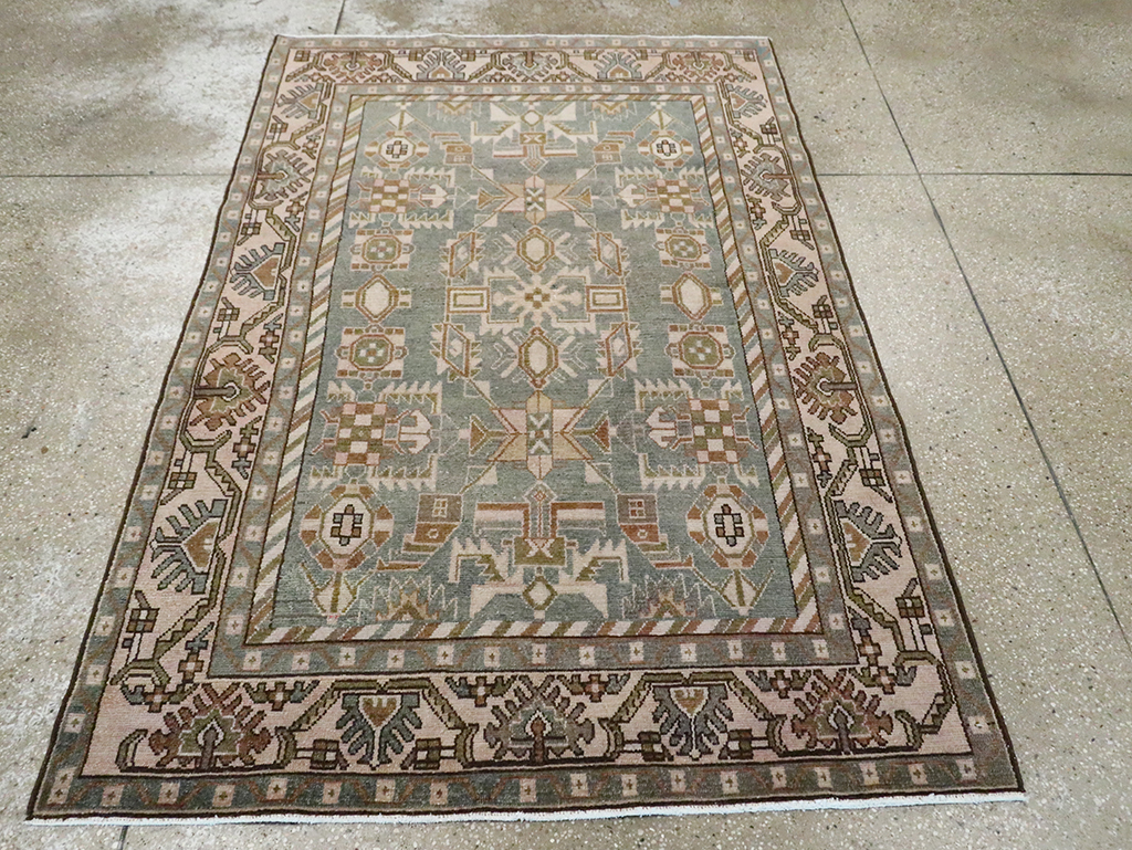 Vintage Persian Malayer Accent Rug, No.29991 - Staging