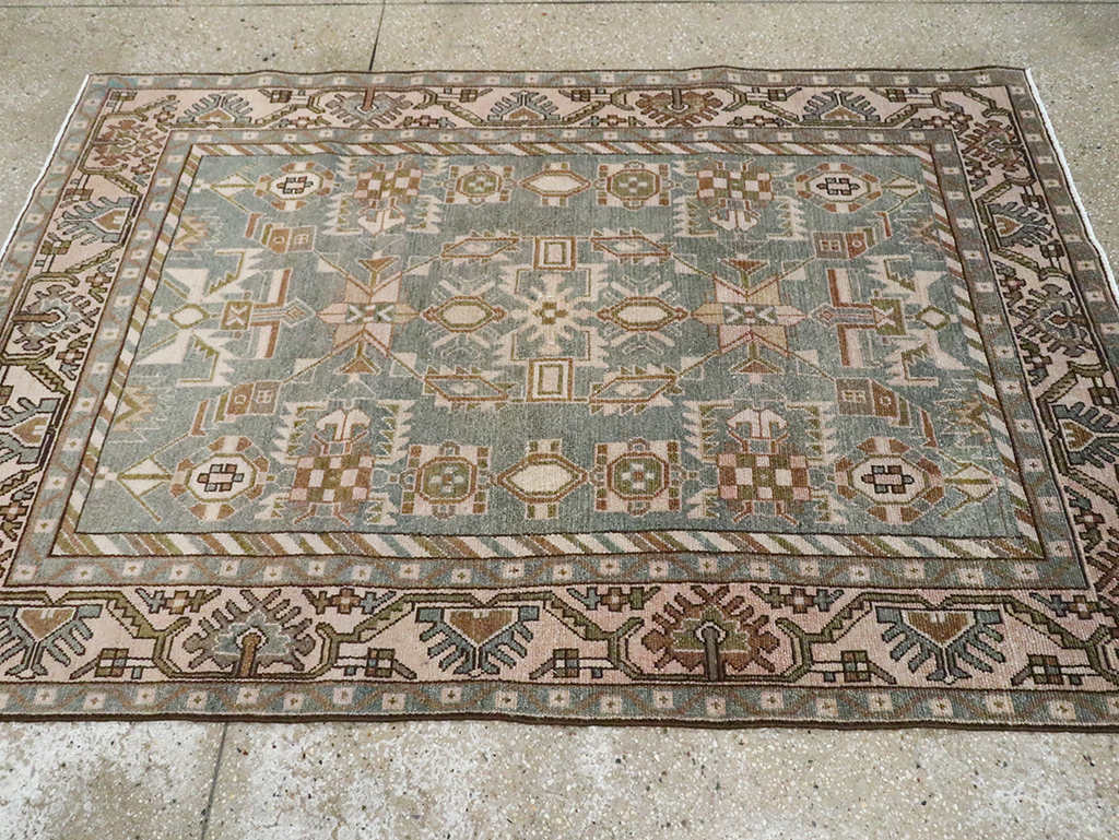 Vintage Persian Malayer Accent Rug, No.29991 - Staging