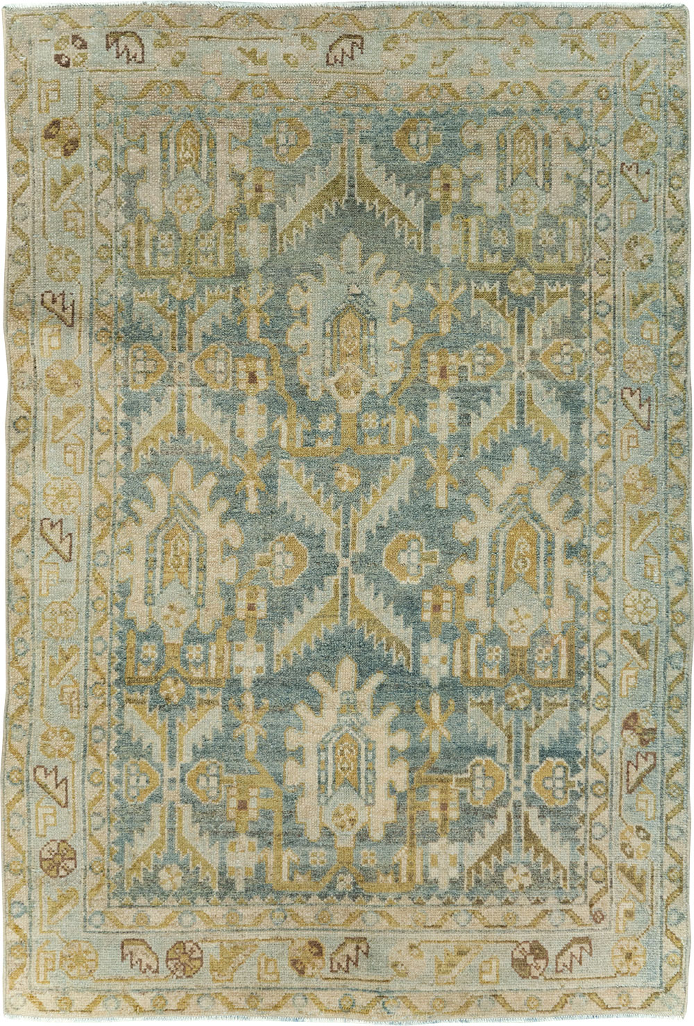 Vintage Persian Malayer Throw Rug, No.29993 - Staging