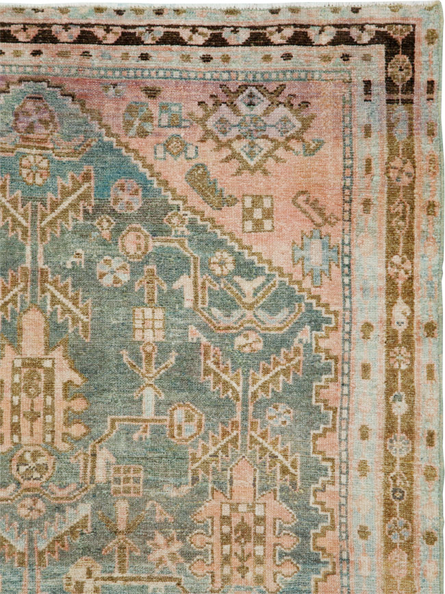 Vintage Persian Malayer Accent Rug, No.30000 - Staging