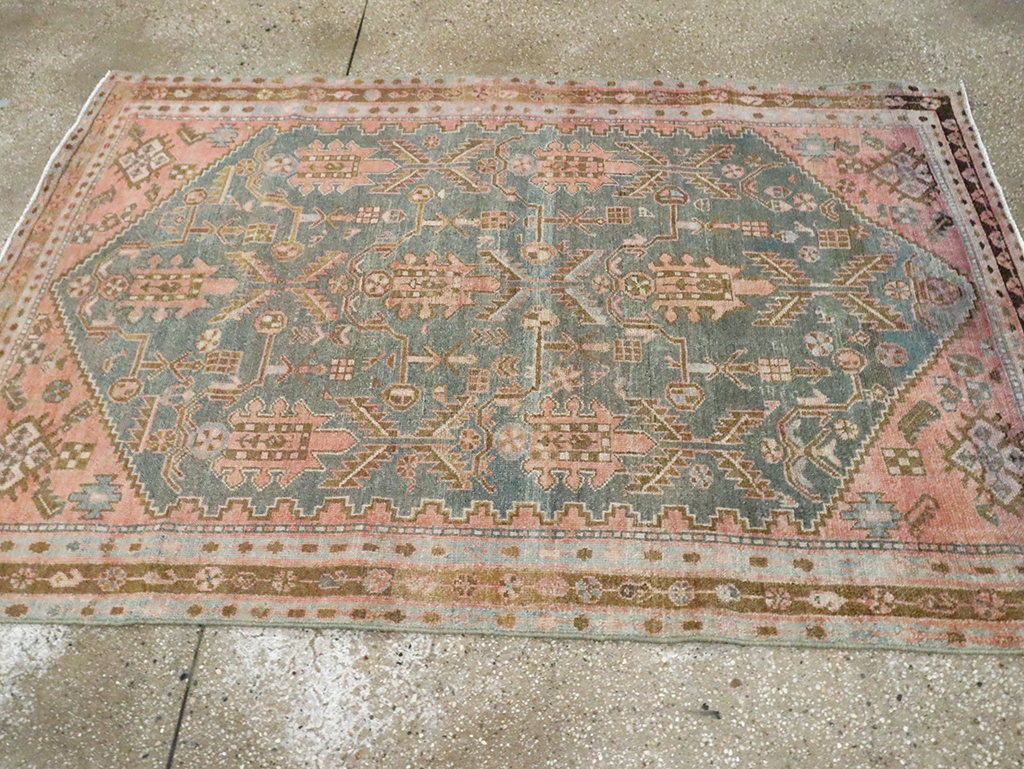 Vintage Persian Malayer Accent Rug, No.30000 - Staging