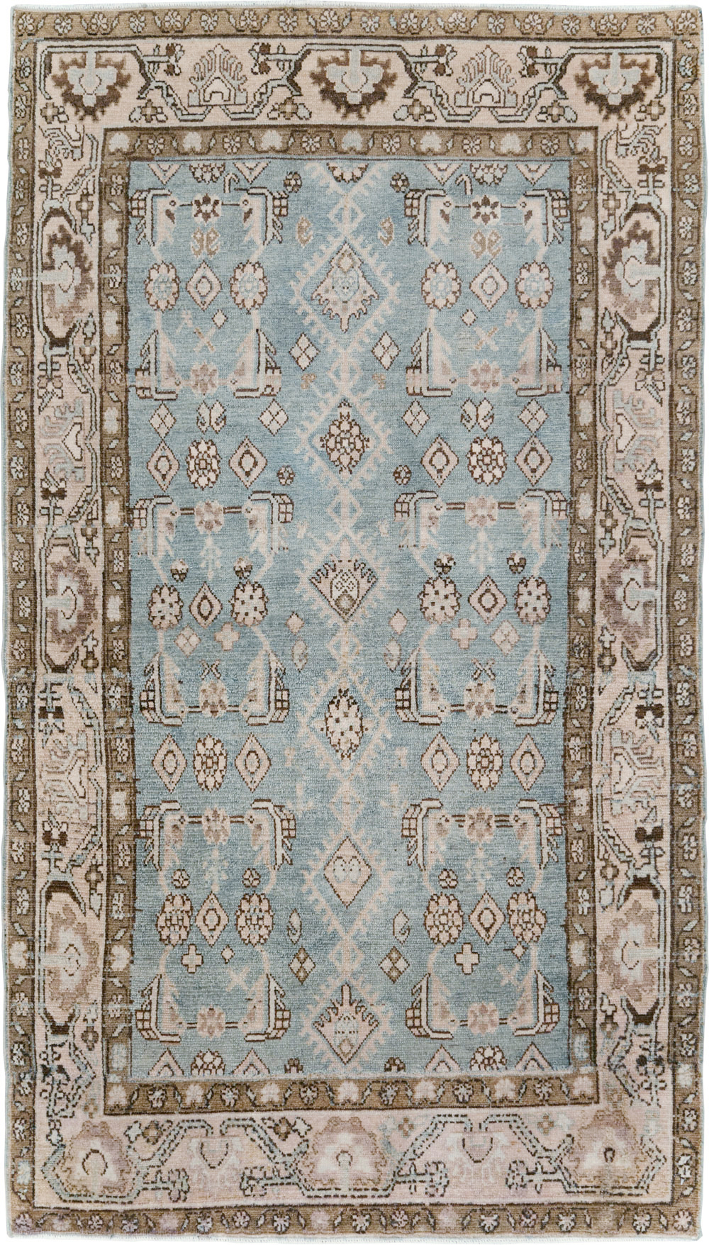 Vintage Persian Malayer Throw Rug, No.30004 - Staging