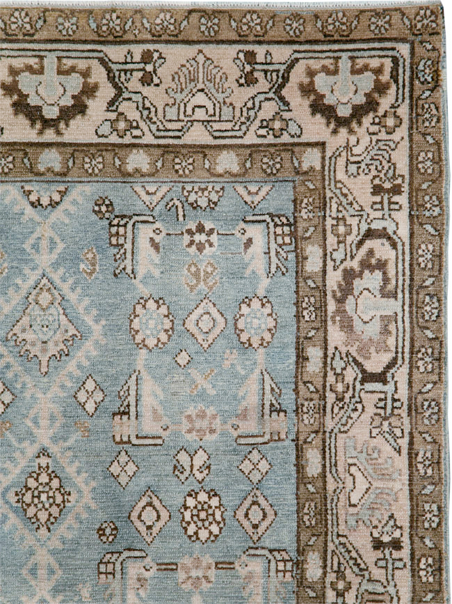 Vintage Persian Malayer Throw Rug, No.30004 - Staging