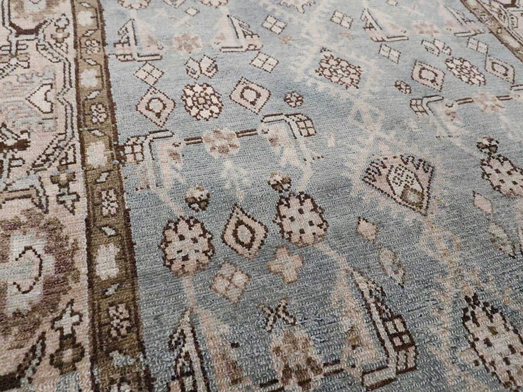Vintage Persian Malayer Throw Rug, No.30004 - Staging
