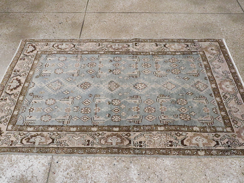 Vintage Persian Malayer Throw Rug, No.30004 - Staging