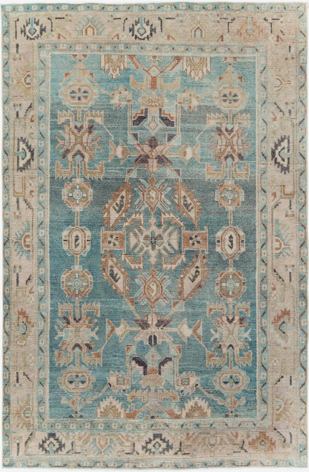 Vintage Persian Malayer Accent Rug, No.30005 - Staging