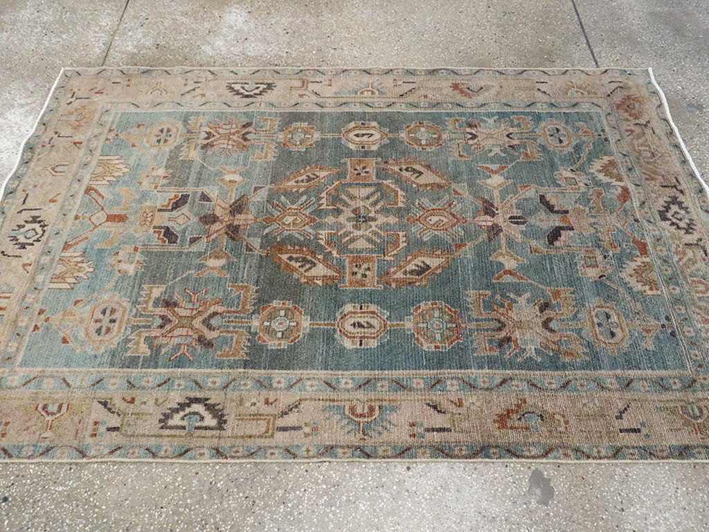 Vintage Persian Malayer Accent Rug, No.30005 - Staging