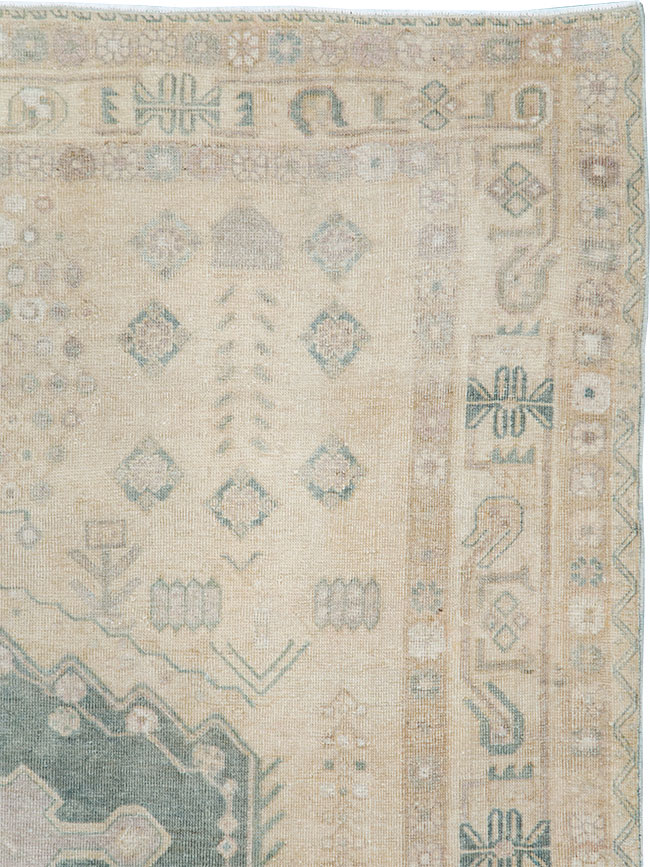Vintage Persian Shiraz Square Accent Rug, No.30012 - Staging