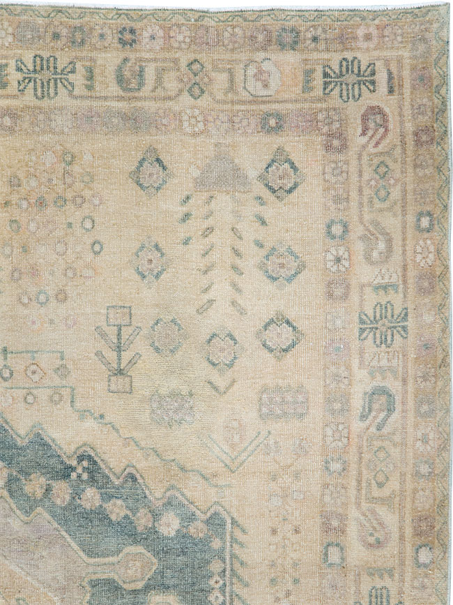 Vintage Persian Shiraz Square Accent Rug, No.30012 - Staging